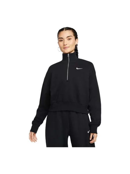 Bluza Nike Sportswear Phoenix Fleece Zip Cropped black/sail czarny