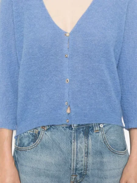 Pulover Ba&sh cu decolteu în V albastru