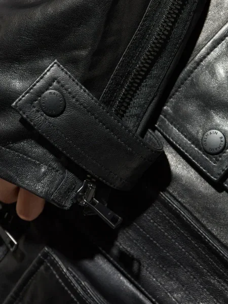 Geanta de piele Balmain negru