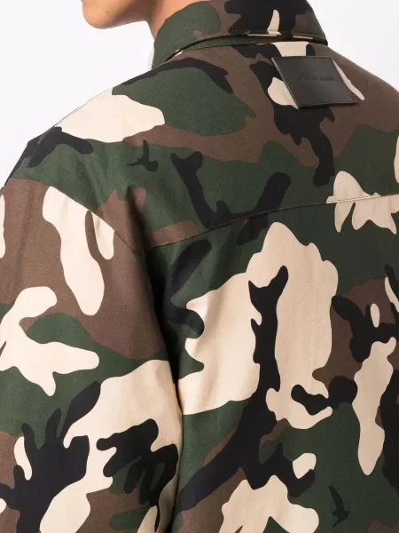 Geacă Purple Brand cu imagine cu model camuflaj verde