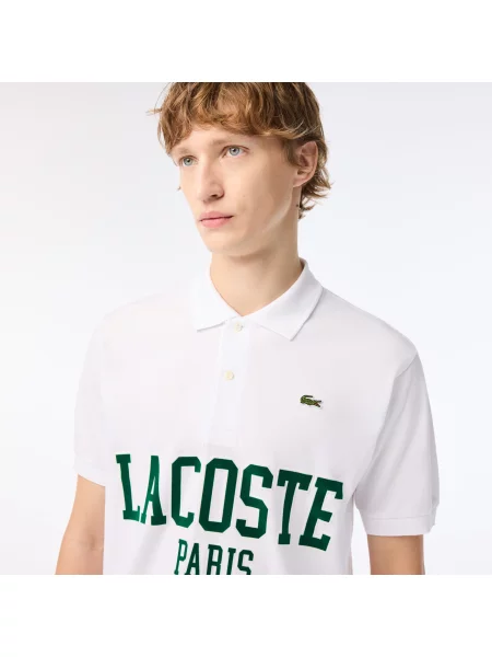 Классическое поло Lacoste белое