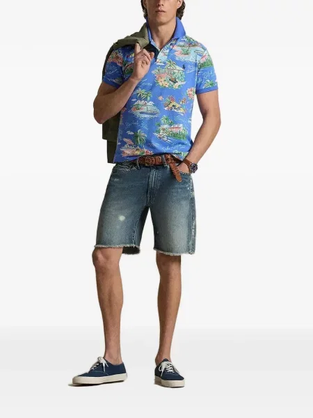 Polo Polo Ralph Lauren με αυτόγραφο με κορδόνια με δαντέλα μπλε