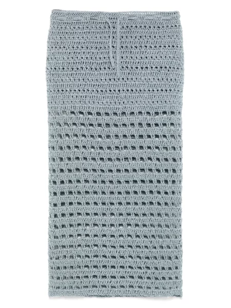 Fustă midi A.m.g. tricotate până la genunchi albastru