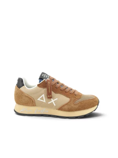 Sneakersy Sun68 skórzane retro brązowe