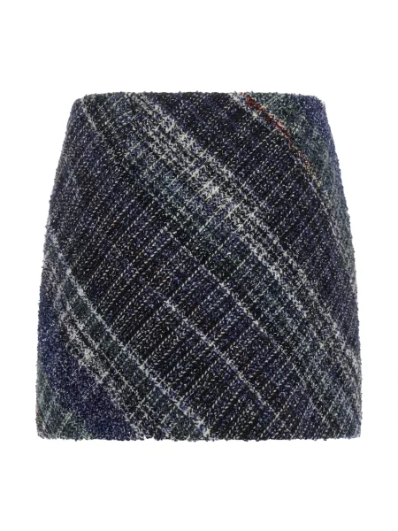 Spódnica mini Missoni w kratę niebieska