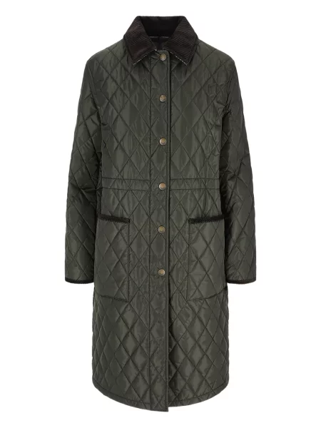 Palton Burberry de catifea cord verde