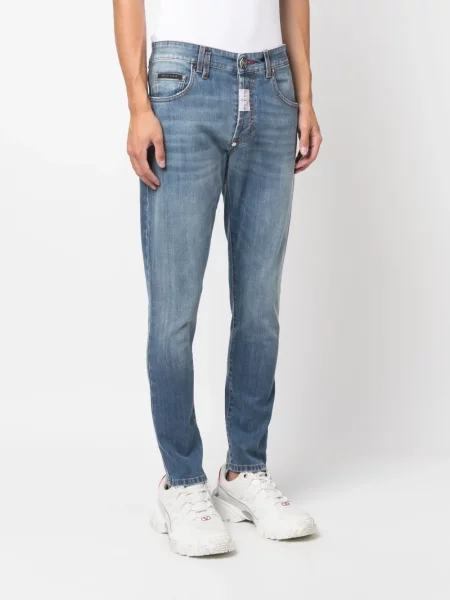 Skinny fit džínsy Philipp Plein modrá