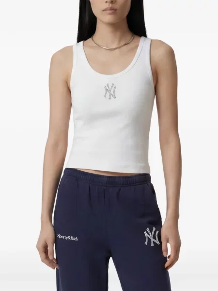 Decupat top Sporty & Rich alb