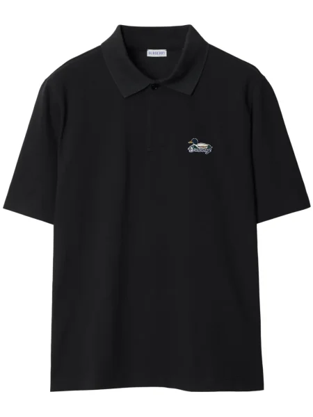 Polo majica Burberry s autogramom crna