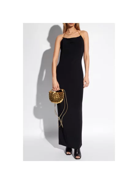 Sukienka maxi Bottega Veneta z dekoltem halter czarna