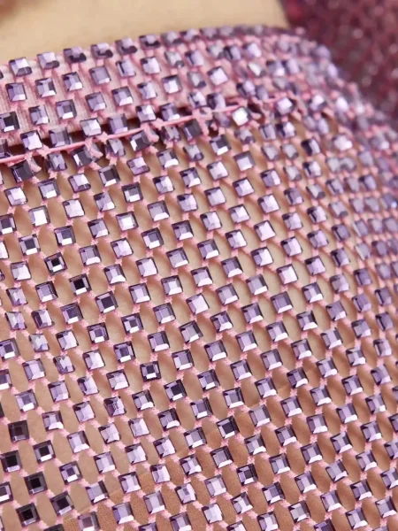 Fusta mini Santa Brands plasă de cristal violet