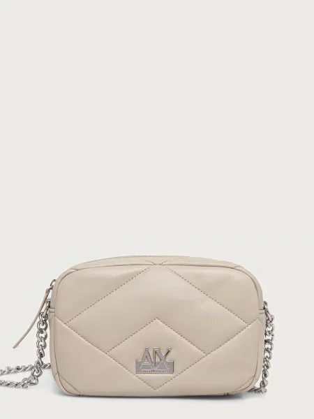 Armani Exchange geantă crossbody pentru femei cu imitație de piele bej