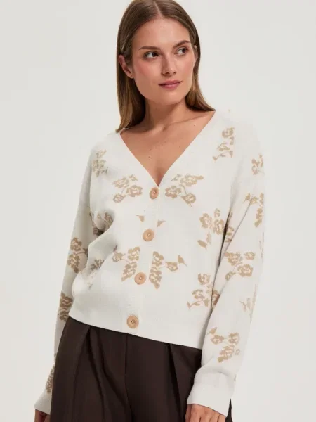 Cardigan Marisse alb