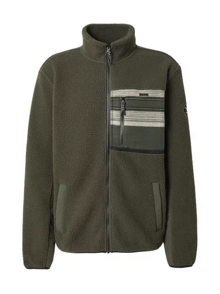 Iriedaily Jachetă fleece Wonderer Track ecru / oliv / închis verde