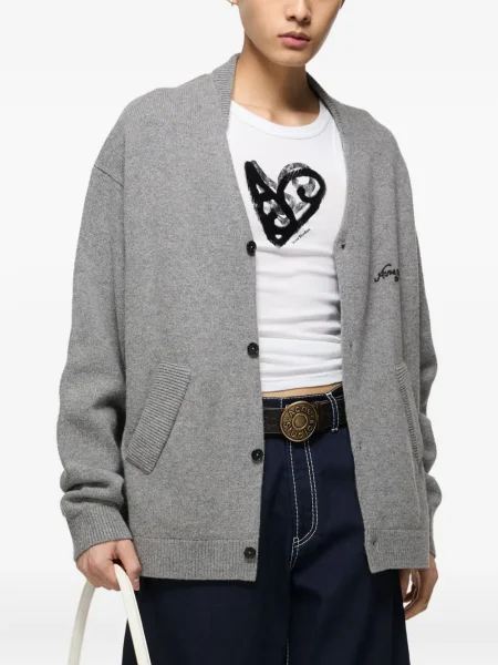 Cardigan Acne Studios cu broderie gri