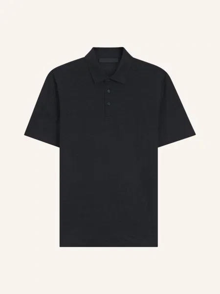 Boss Pletené Polo Tričko Parris Z Lnu tmavě modrá
