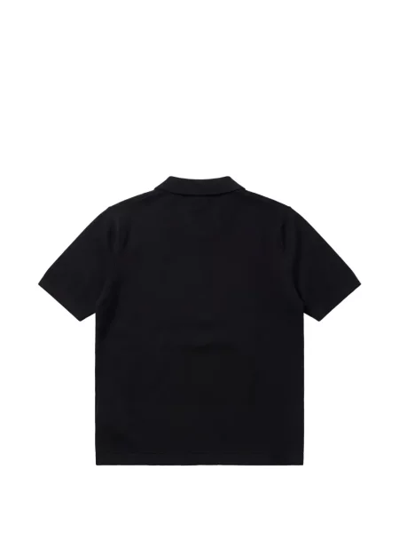 Tricou polo Pas De Mer cu broderie negru