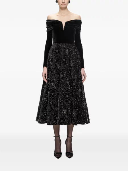 Rochie midi Nissa de catifea negru