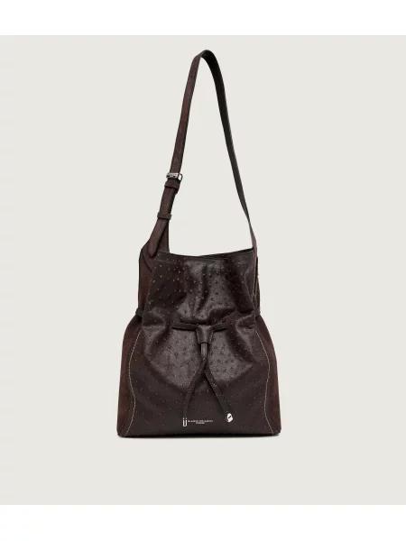 GIANNI CHIARINI De piele geantă tip sac + borsetă Sienna maro