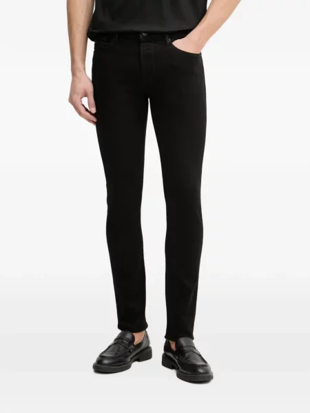 Blugi skinny Emporio Armani skinny fit cu autograf negru