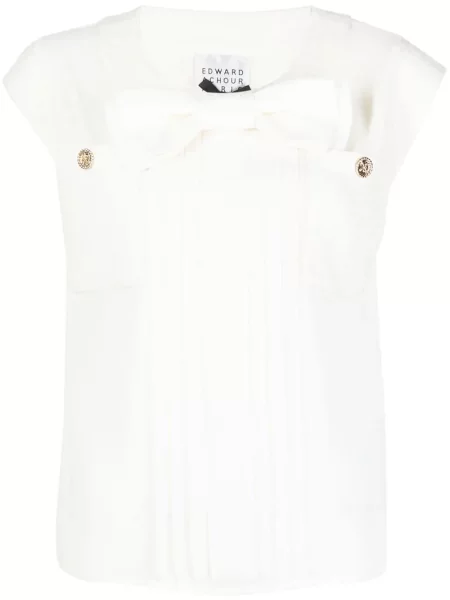 Bluzka Edward Achour Paris z kokardką biała