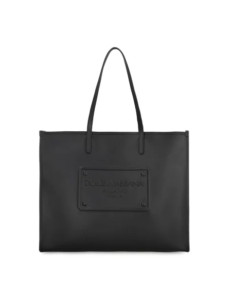 Torba Dolce And Gabbana skórzana z logo czarna