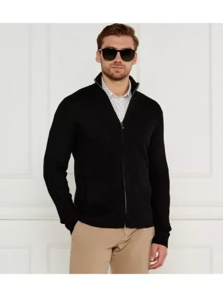Emporio Armani Cardigan cu adaos de lână negru