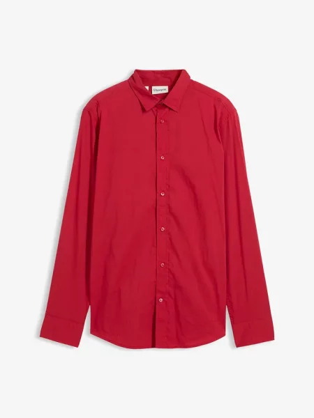 Koszula biznesowa ze stretchem slim fit czerwona