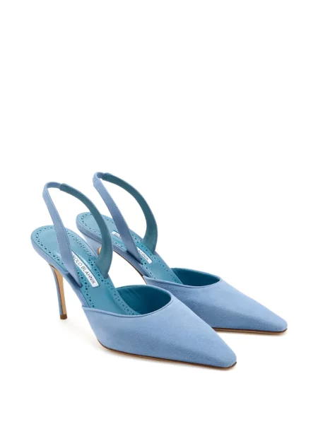 Pantofi cu toc Manolo Blahnik slingback albastru