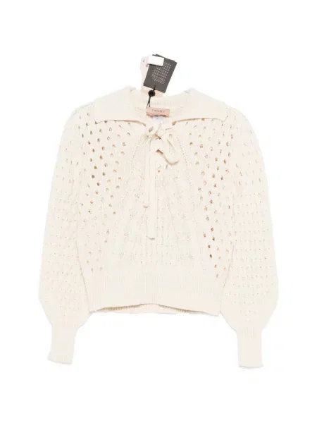 Pulover Twinset cu șireturi din dantelă