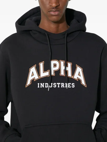 Hanorac cu glugă Alpha Industries negru