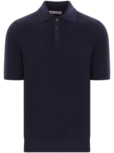 Polo Brunello Cucinelli tricotate albastru