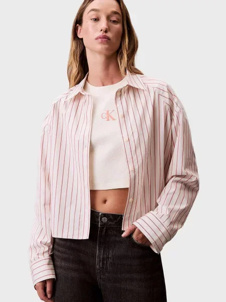 Рубашка Calvin Klein Jeans в полоску белая