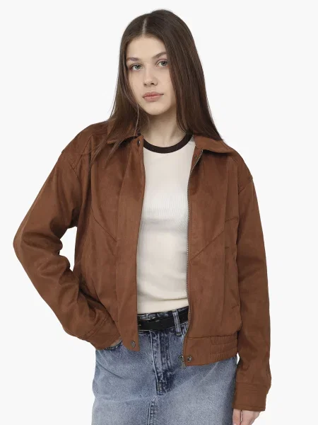 Замшевий Бомбер YUKI коричневий