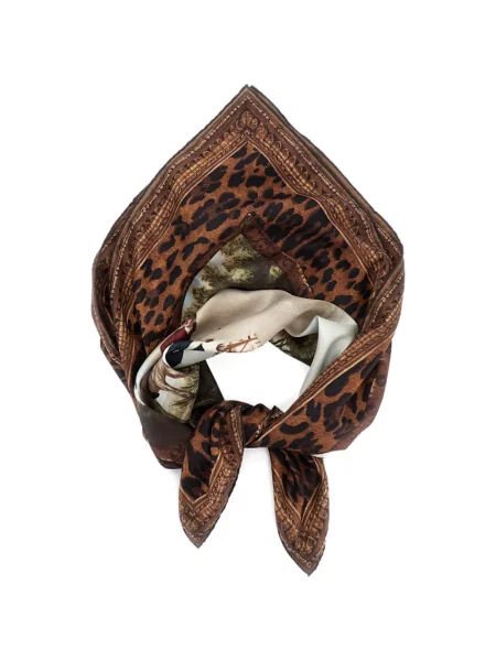 Fular Ralph Lauren Collection cu imagine cu model leopard maro