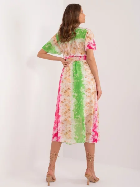 Krátke oblekové mini šaty Fashionhunters s krátkymi rukávmi ružová