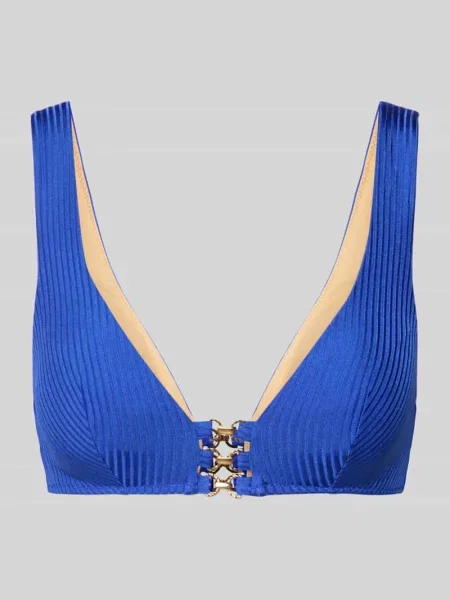 Góra bikini o kroju slim fit z fakturowanym wzorem model Emly' Marie Jo niebieskie
