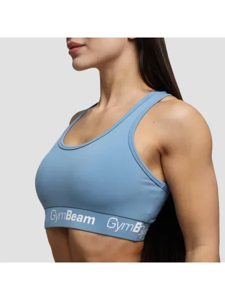 Biustonosz sportowy fitness bez wkładek Simple szary