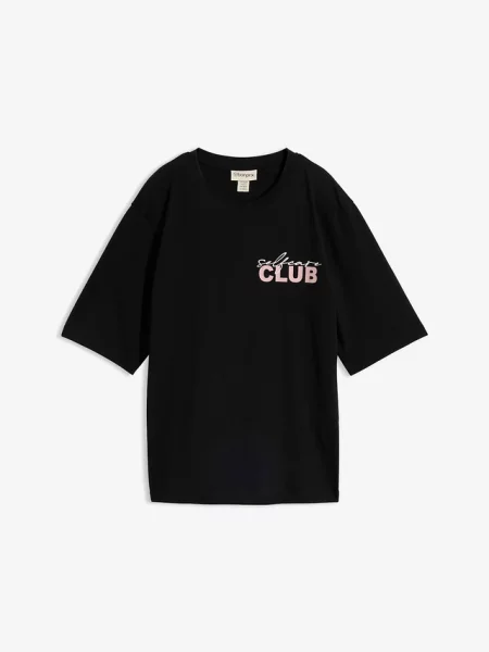T-shirt z czystej bawełny organicznej czarna