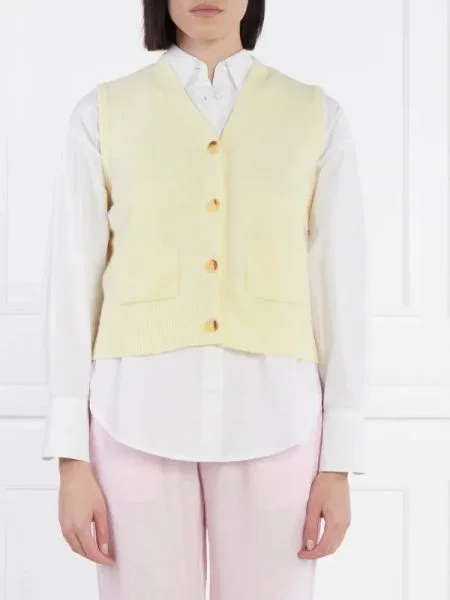 Samsøe Samsøe Vestă Megan cu adaos de lână galben