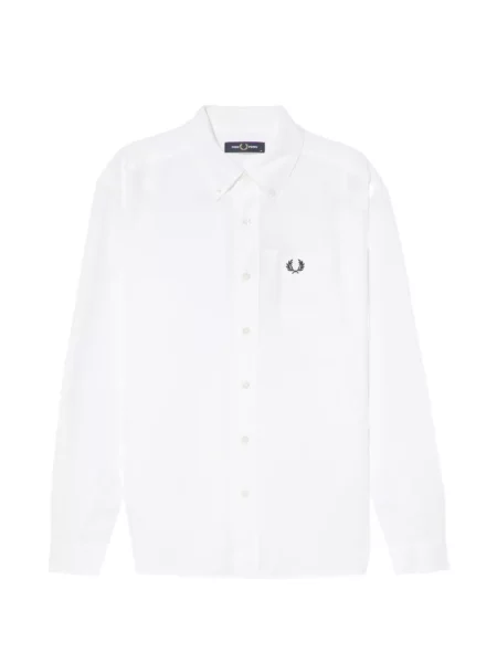 Dlouhá košile Fred Perry s kapsami na rukávech bílá