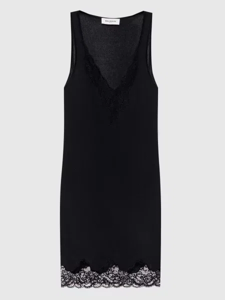 Кружевное платье Balmain черное