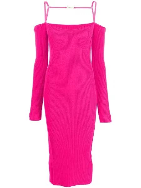 Rochie Jacquemus tricotate de costum roz