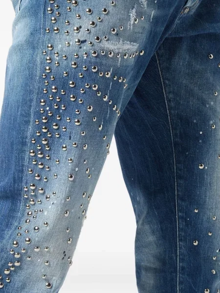 Blugi Philipp Plein zdrențuiți albastru