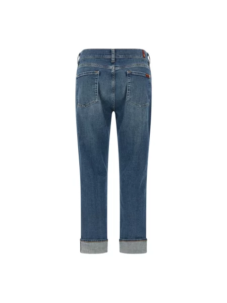 Skinny jeansy skinny 7 For All Mankind niebieskie