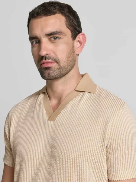 Koszulka polo w kroju regular fit o wyglądzie seersucker model MARNI' Selected