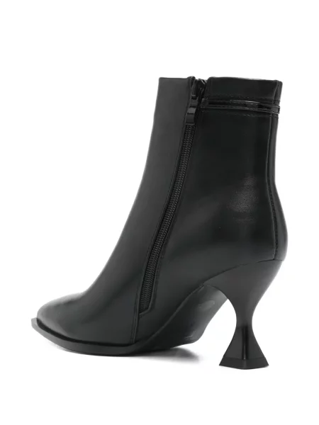 Botine Exè din piele cu autograf negru