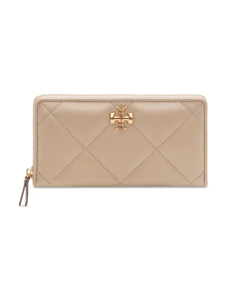 Portfel Tory Burch skórzany beżowy