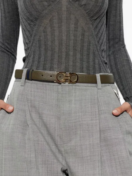 Cu centură reversibil curea Ferragamo verde