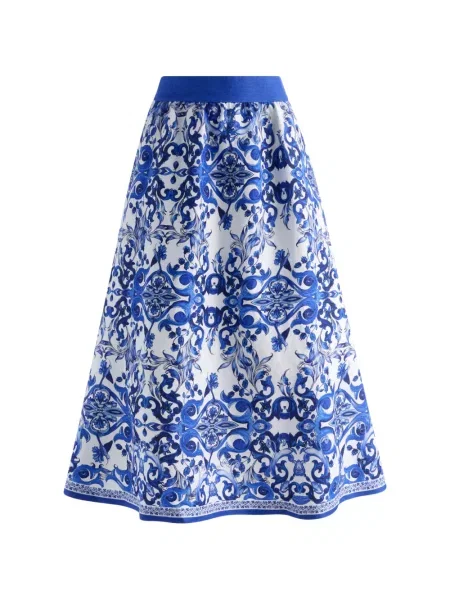 Fustă midi Alice + Olivia cu talie înaltă alb